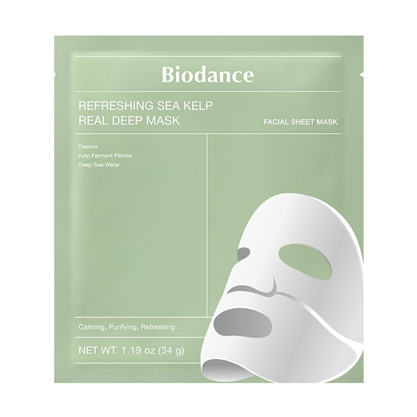 Гідрогелева освіжальна маска для обличчя Biodance Refreshing Sea Kelp Real Deep Mask з морськими водоростями, 34 г